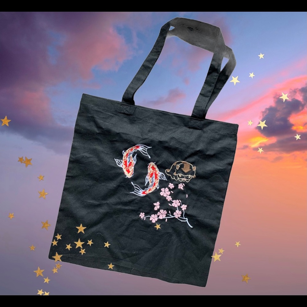 Inspired by last air bender embroidered tote bag.